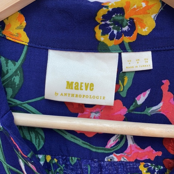 Maeve Floral Front Tie Button Down - Picture 3 of 9